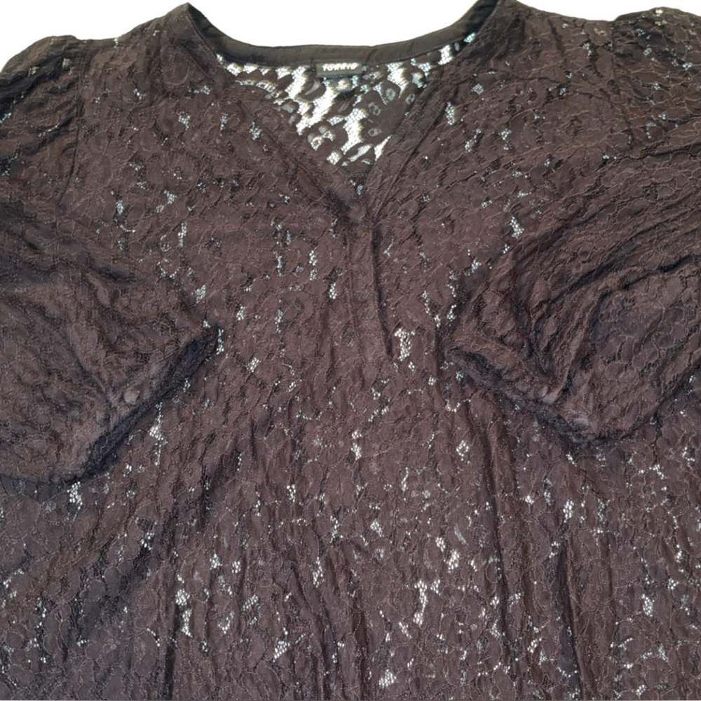 Torrid Black Floral Lace Top